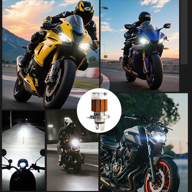 Motorcycle Electric Vehicle Headlights Automobile Colorful Lens Headlights Led Fog Lights High and Low Light Paving Spotlight