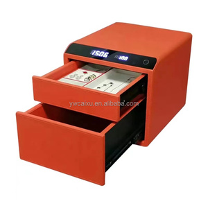 Safe Deposit Box Digital Electronic Safe Fingerprint lock Double deck wjw-06 Smart Fingerprint Jewelry Storage Box in Stock