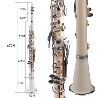 NAOMI Clarinet Bb Cupronickel Plated Nickel 17 Key W/Cleaning Cloth Gloves Woodwind Instrument Abs Clarinet Box