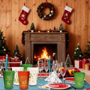 ELECVIVA 12 Tasses à Boissons de Style Noël Haute Esthétique, Motifs Élégants, Petite Taille, Lavage à la Main Uniquement, Multicolore, Maison et Bureau - Product Image 4