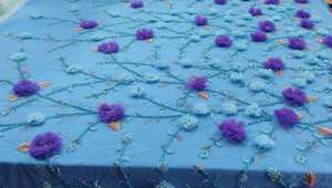 Prix de gros vente chaude de tissu de perles de luxe fait main zari work pour la confection de robes de soirée pour femmes disponibles à l'exportation - Product Image 6