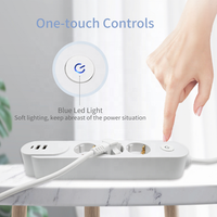 Multiprise électrique européenne Schuko 3 prises avec 2 ports USB-A et 1 port Type-C 16A Blanc 1,5m