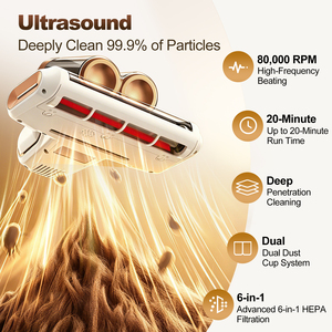 Aspirateur anti-acariens UV Liberbot pour matelas et lits, sans fil, avec une aspiration de 16 kPa, une autonomie de 20 minutes, un fonctionnement silencieux à 60 dB - Product Image 3