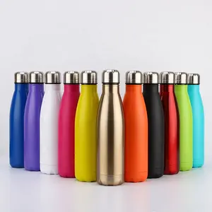 Insulated Water Bottle BPA Free 17oz Double Wall Stainless Steel Cola Shape Water Bottles For Travel