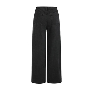Fabricants personnalisés femmes festival de musique en direct maison fête clubbing porter <span class=keywords><strong>noir</strong></span> solide <span class=keywords><strong>taille</strong></span> <span class=keywords><strong>haute</strong></span> clouté jambe <span class=keywords><strong>droite</strong></span> <span class=keywords><strong>jean</strong></span> - Product Image 2