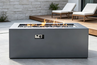 Produit phare : Grande cheminée extérieure au gaz naturel en acier Corten, foyer de table robuste pour bois de chauffage, garantie 5 ans
