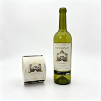 Étiquette adhésive personnalisée écologique en rouleau pour vin, avec estampage à chaud doré, autocollant en papier synthétique pour spiritueux, articles de bar et supermarchés