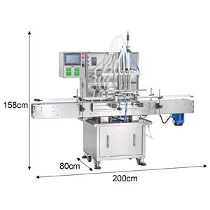 Máquina automática de llenado con bomba magnética de 4 cabezales con cinta transportadora y control PLC para agua, jugo, refresco, cerveza, leche, aceite, miel, vino y pegamento. - Product Image 4