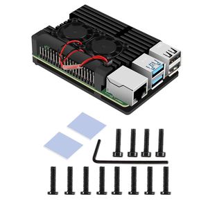 <span class=keywords><strong>Raspberry</strong></span> <span class=keywords><strong>Pi</strong></span> 4B Consumer Electronics com Metal Case Liga De Alumínio Chassis Dupla Ventilador Cooling Vest - Product Image 1