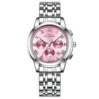 Reloj Cronógrafo de Lujo BINBOND, Diseño Antiguo de Dibujos Animados, 44.3mm, Acero Inoxidable, Unisex, Analógico, Cuarzo, Correa de Cuero con Números Romanos