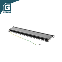 Gcabling Conector Hembra a Hembra 1RU Cat6 Mini de 24 Puertos, Modular de Pared con Código de Conexión y Panel IDC, con Logotipo, Módulos Hembra Cat 6