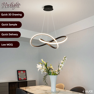 Lustre de décoration intérieure haut de gamme pour salon et salle à manger, anneaux en acrylique, <span class=keywords><strong>suspension</strong></span> artistique à LED - Product Image 1