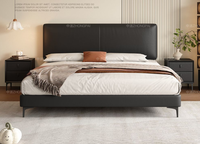 Modernes ultra dünnes 1,8 m großes Doppelbett im Haupt schlafzimmer Neues 1,5 m kleines Apartment aus Leder für ein ordentliches Hochzeits bett