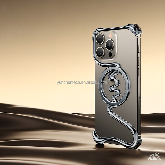Dropshipping Luxury Lightweight Shockproof Frameless Metal Bumper Protection Magnetic Case for iPhone 16 Pro Max for Men