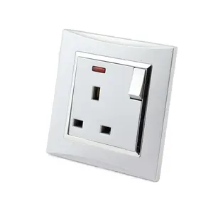 Factory wholesale 13A a outlet with switch with lamp home electric light mounted wall toggle switch