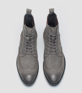 Bottes d'hiver en cuir véritable imperméables à bout en acier, style classique, polyvalentes, décontractées, hautes, pour le travail en extérieur, pour hommes - Product Image 1