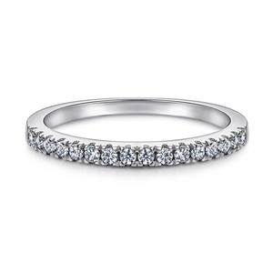 Cincin Kawin Perak Sterling 925 Berlapis Emas Custom dengan Zirkon Potongan Bling untuk Wanita, Set Cincin Tunangan Pasangan, Hadiah Pesta, Trendy <span class=keywords><strong>Promise</strong></span> Lady - Product Image 3