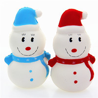 Jouet anti-stress en PU à rebond lent, modèle de bonhomme de neige de dessin animé, ornement Père Noël, jouet à presser