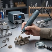Micromoteur sans balais 60000 tr/min à commutation automatique IA, double pièce à main, outils de bijouterie, machine de gravure de bijoux et de fabrication d'acier