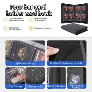 Classeur FX 160 emplacements 4 pochettes en cuir PU à chargement latéral avec fermeture éclair pour cartes à collectionner, contient des porte-cartes 3x4 pour collectionneurs - Product Image 6