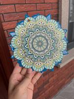 Sous-verres en relief style mandala, estampage doré, décoration de table, vente en gros d'usine