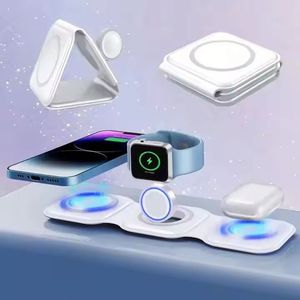 3 in 1 Foldable Magnetic <b>Wireless</b> Charger Multifunction Phone Charging Stand Chargers <b>Wireless</b> Charger - Product Image 1