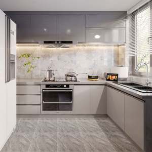 Mueble de Cocina para Cocina Pequeña, Muebles Modernos de Alto Brillo, Diseño Moderno en Forma de U, Madera Contrachapada, Mueble de Cocina Contemporáneo de Ghana - Product Image 2