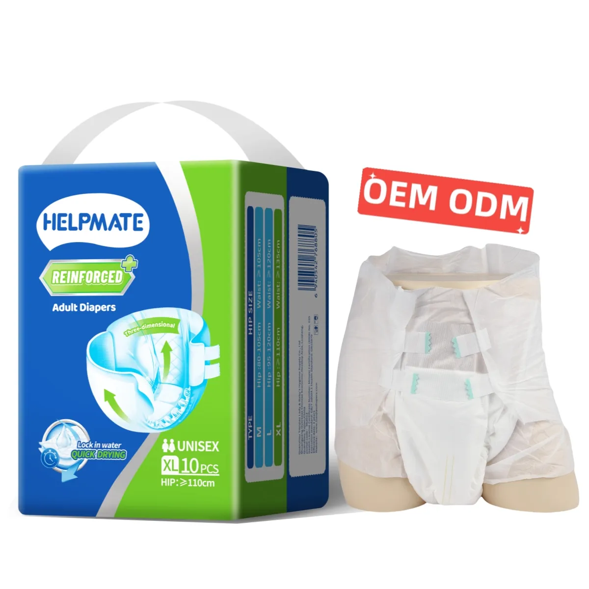 High Quality Quanzhou Tianjiao Factory Price Customized OEM Adult Pants Taped Diapers Wholesale Disposable Unisex Adult Diaper