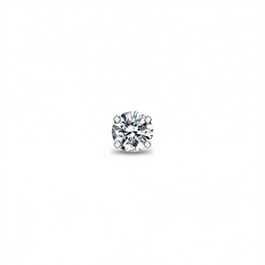 Orecchini a lobo rotondi con diamante E1377, montatura a griffe da 5 mm, gioielli classici unisex di alta qualità - Product Image 1