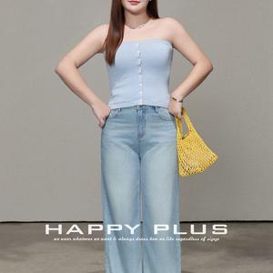 Ensemble décontracté tricoté pour femme grande taille, couleur unie bleu rêve, avec bretelles, jean bleu clair et chemise blanche N9335 - Product Image 5