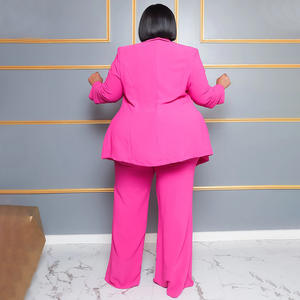 N7904 <span class=keywords><strong>taglie</strong></span> forti abbigliamento da <span class=keywords><strong>donna</strong></span> abbigliamento da ufficio abiti da <span class=keywords><strong>donna</strong></span> a manica lunga Blazer e cravatta Set di <span class=keywords><strong>pantaloni</strong></span> da <span class=keywords><strong>donna</strong></span> - Product Image 3