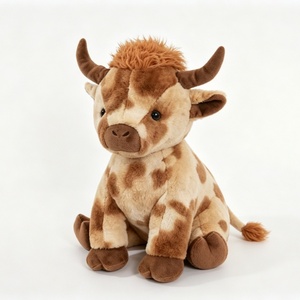 Mochila de Peluche Personalizada de Vaca <span class=keywords><strong>Highland</strong></span> con Diseño de Manchas Marrones, Rellena de Algodón PP, Tamaño de 51cm-99cm - Product Image 1
