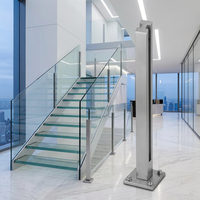 Support de verre à 90 et 180 degrés pour garde-corps d'escalier et balcon, en acier inoxydable moulé à la cire perdue, pince de verre verrouillable pour porte