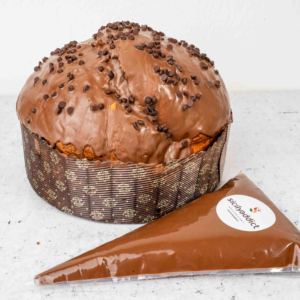 Panettone Artigianale al Cioccolato al Latte Siciladdict 1kg con Sacchetto per Decorazioni in Crema al Cioccolato, Regali di Natale - Product Image 1