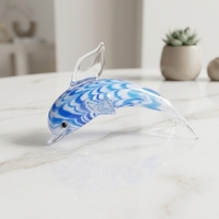 Dauphin en verre de Murano soufflé à la main, animaux marins, requin baleine, jouet décoratif