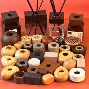 Aromatherapy wooden cap, 28-tooth wooden <b>perfume</b> bottle cap, round or square <b>perfume</b> bamboo cap, flameless aromatherapy glass - Product Image 1