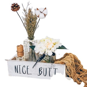 Farmhouse Rustic Wood Crate Home Decor Nice Butt Bathroom Decor Box