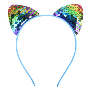 Gold Green Blue Pink Sequin Cat Headband for Party Decorations and Performances on Graduation and Valentine's Day - Product Image 5