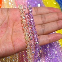 Perles de cristal facettées en forme de rondelle, perles de verre plates et rondes, perles intercalaires multicolores pour la fabrication de bijoux DIY, référence PV14501