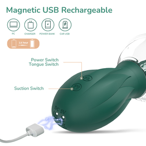 Pussy Stimuleert Oplaadbare Handheld <span class=keywords><strong>Vagina</strong></span> Zuigen En Likken Vibrator Volwassen Speelgoed Toverstaf Voor Dames