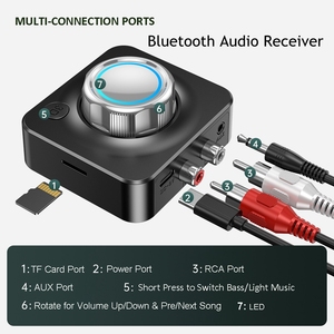 C39 Bộ Chuyển Đổi <span class=keywords><strong>Bluetooth</strong></span> Aux Bộ Thu Âm Thanh Không Dây Xe Hơi Với Micrô Bên Trong Phát Lại TF - Product Image 2