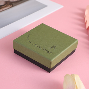 Caja de joyería de color verde oliva sólido con diseño de cielo y tierra, caja de embalaje de joyería de alta gama para anillos y pendientes, caja de embalaje para pulseras - Product Image 2