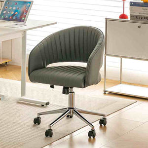 コンピュータワークステーション用の人間工学に基づいたデザインのモダンなピンクベルベット回転オフィスチェア - Product Image 4