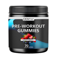 70 hitungan gula bebas rasa Blueberry creine monohidrat Gummies untuk dewasa pre-workout suplemen