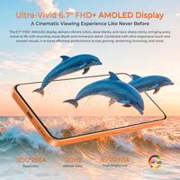 Téléphone mobile original Oukitel P2 Plus 5G, 12 Go + 256 Go, 5000 mAh, identification par empreintes digitales sur l'écran, 6,7 pouces, Android 16, smartphone