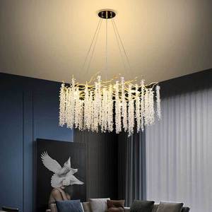 Lampadario a Sospensione Bionico Post-Moderno di Lusso Francese-Italiano, Lampadario in Alluminio e Cristallo di Alta Gamma per Ristoranti e Camere d'Albergo - Product Image 2