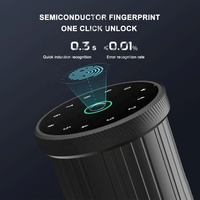 Serrure de porte cylindrique sphérique intelligente YiTechE Tuya avec empreinte digitale, mot de passe et clé, pour bureau