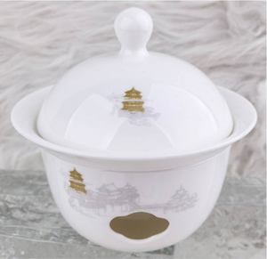 Vajilla de Porcelana China de Inspiración Antigua, Tazón de Cerámica Azul y Blanco Subesmaltado, Plato para Ensalada y Plato para Especias - Product Image 1