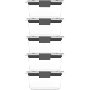 Hot Glass Meal Prep <b>Containers</b> Set With Lids Bpa Free <b>Plastic</b> Kitchen Sealed Storage Refrigerator Organizer - Product Image 2