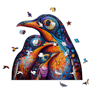 Hamaileon tres pingüinos personalizado forma Irregular colorido madera regalo rompecabezas XL L M S madera Animal rompecabezas - Product Image 1
